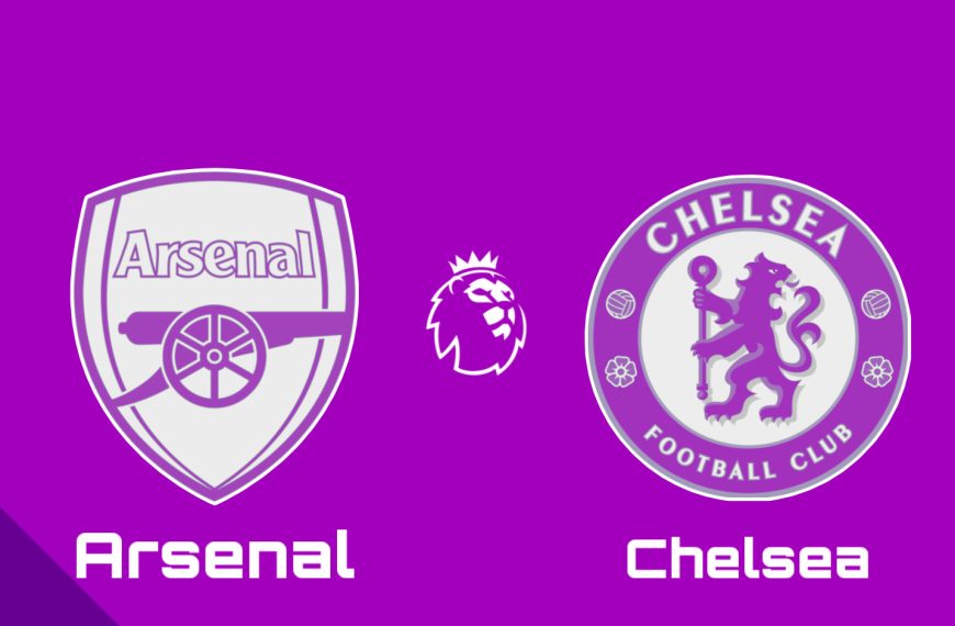 Arsenal vs Chelsea prediction match preview featuring team logos and match statistics