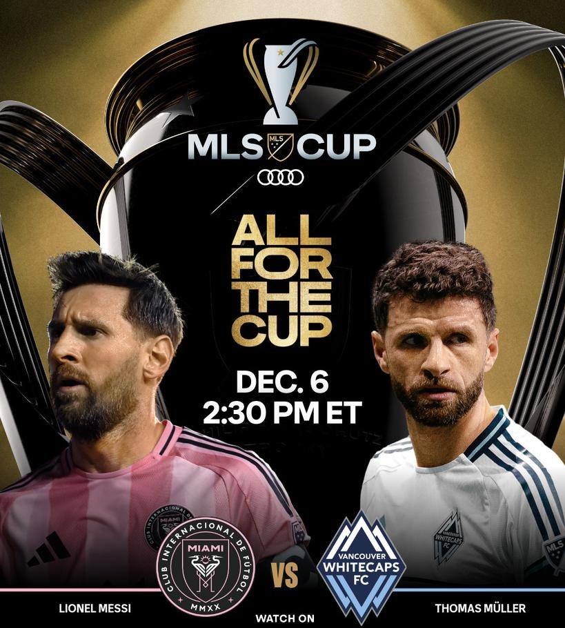 Inter Miami players celebrating goal against Vancouver Whitecaps in MLS action at Chase Stadium